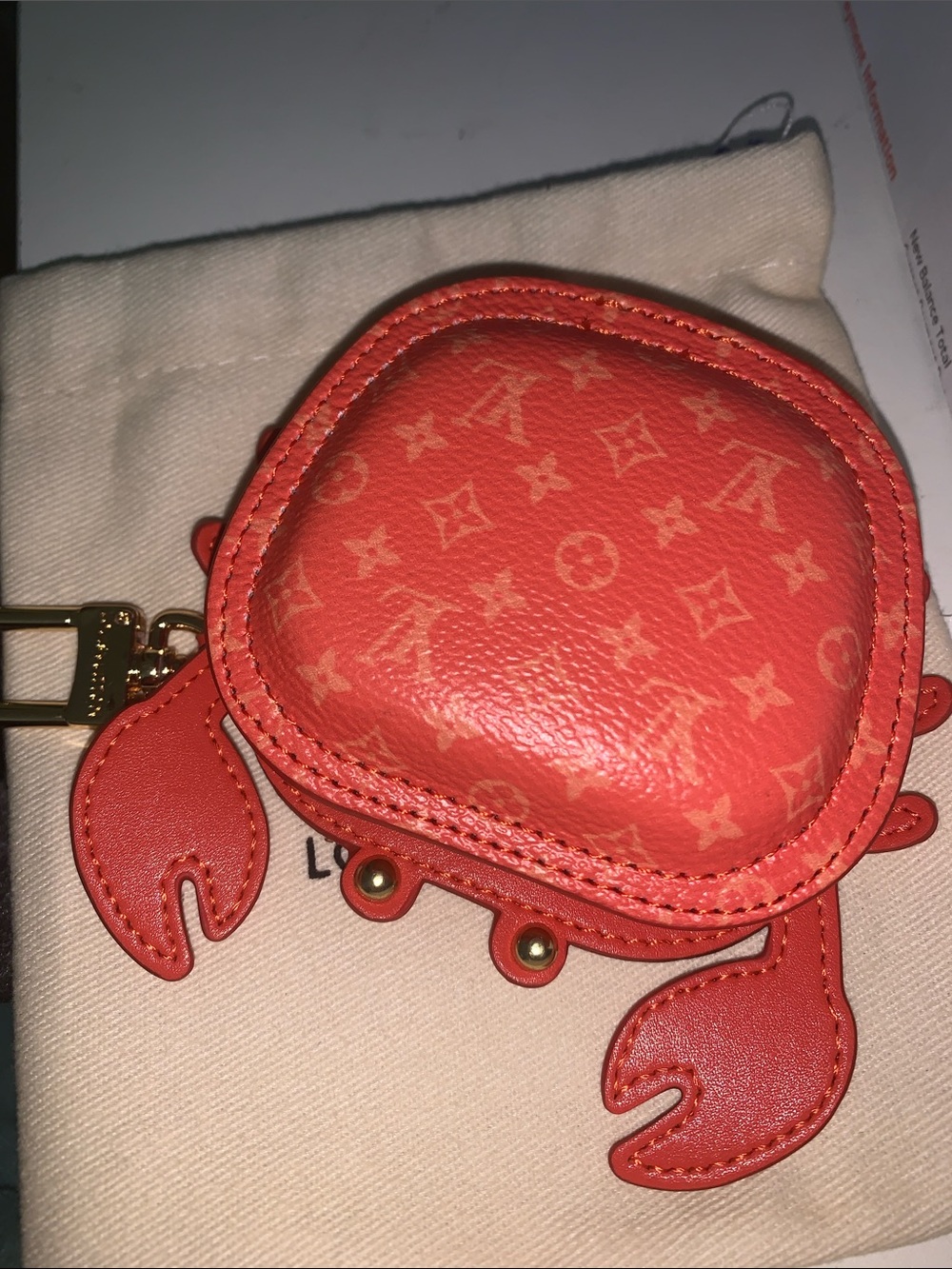 monogram Crab bag/purse charm keychain Pouch